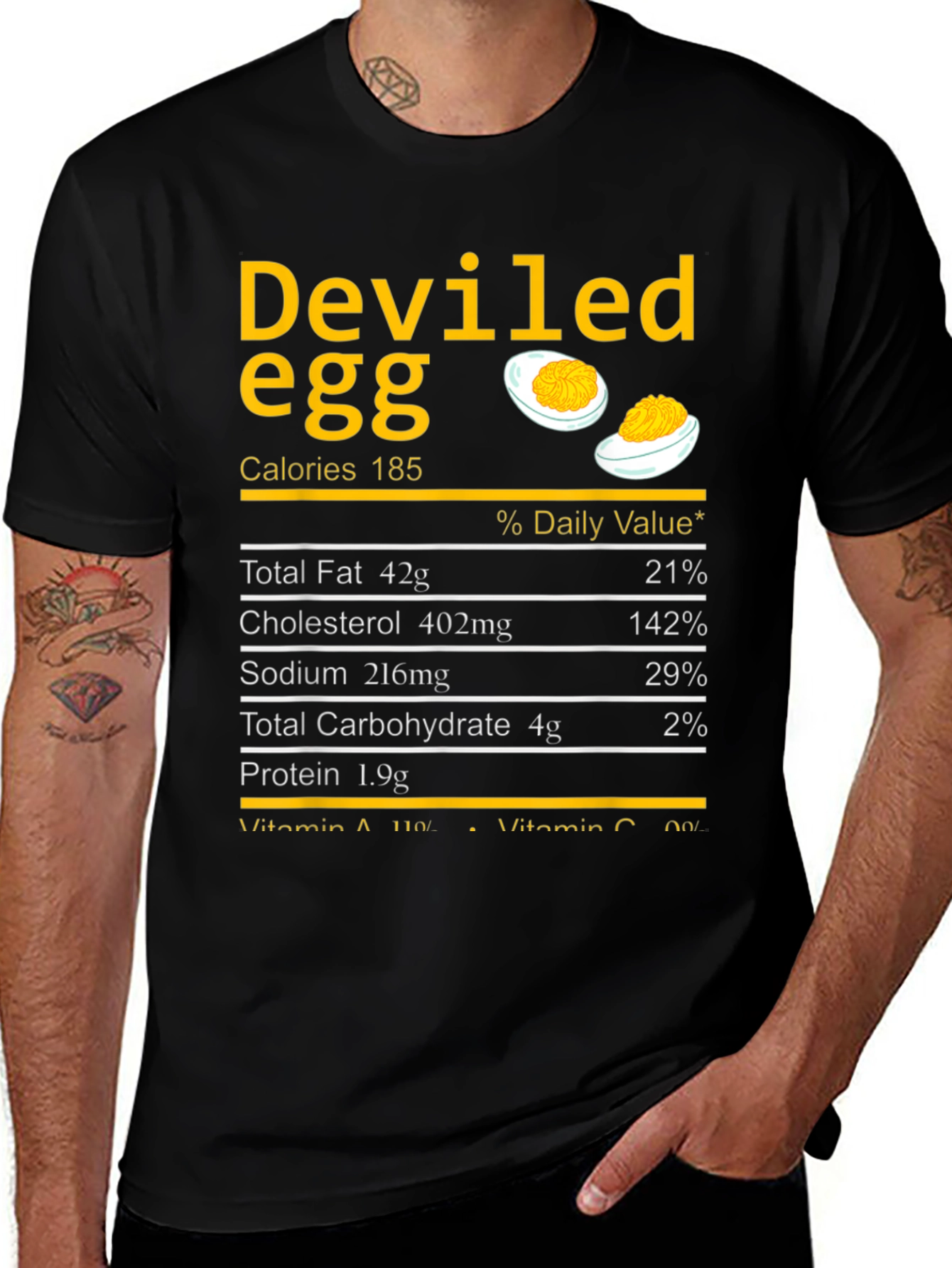 Deviled Egg Nutrition Facts T-Shirt - Funny Foodie Tee