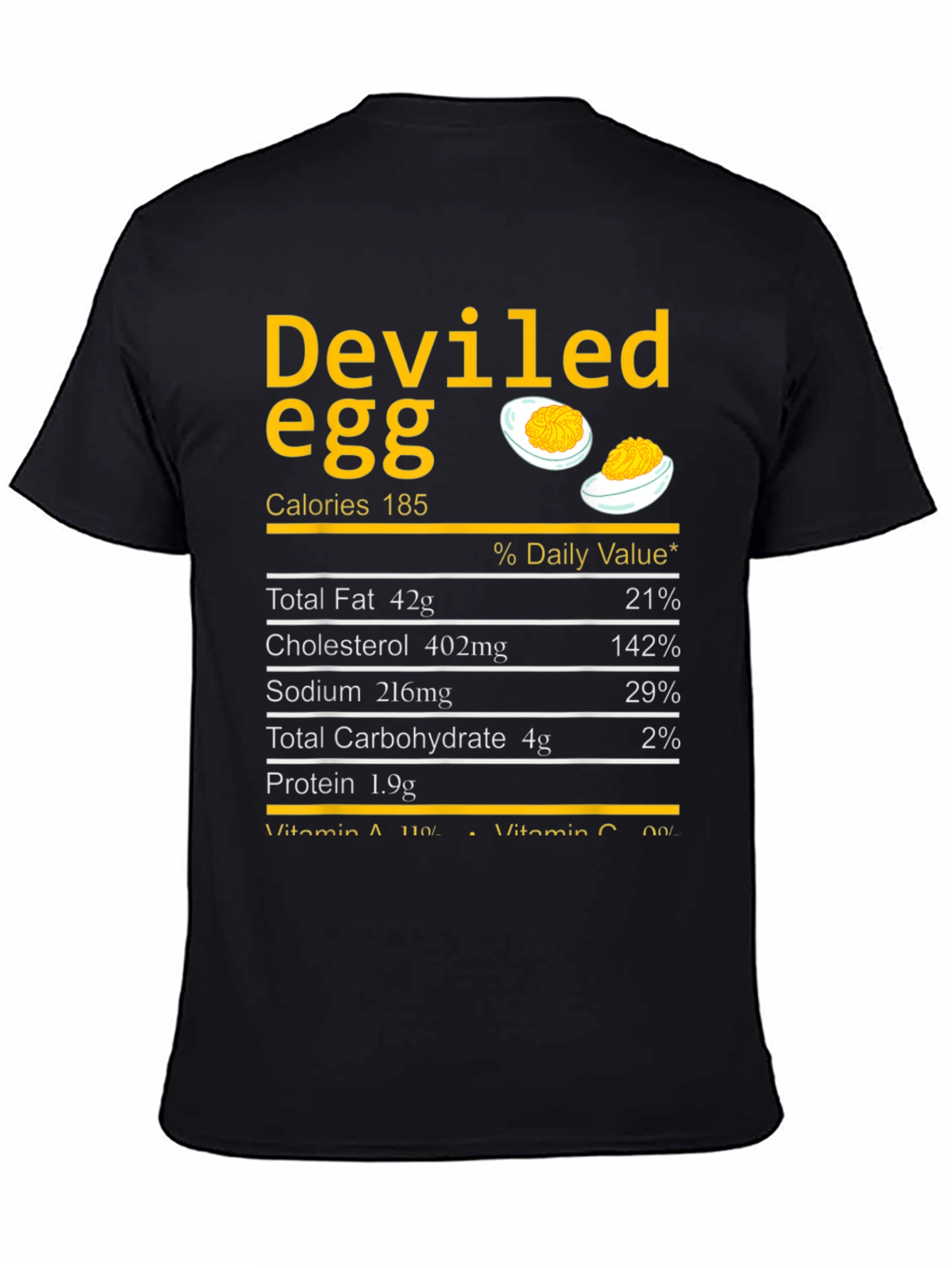 Deviled Egg Nutrition Facts T-Shirt - Funny Foodie Tee
