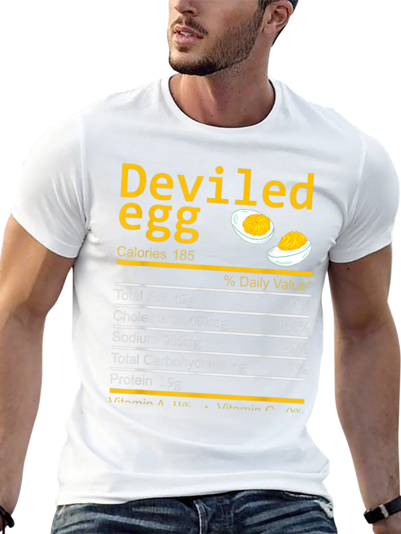 Deviled Egg Nutrition Facts T-Shirt - Funny Foodie Tee