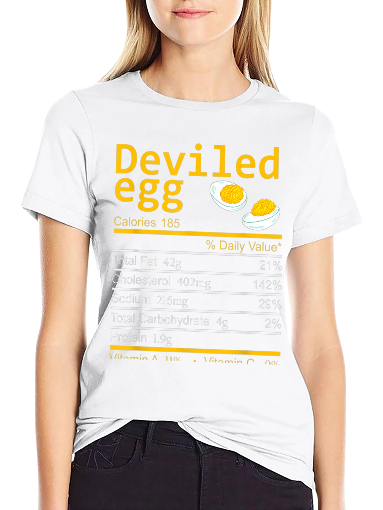 Deviled Egg Nutrition Facts T-Shirt - Funny Foodie Tee