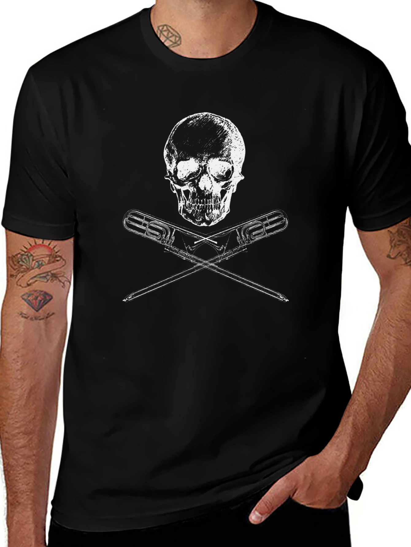 Skull & Crossed Wrenches Black T-Shirt
