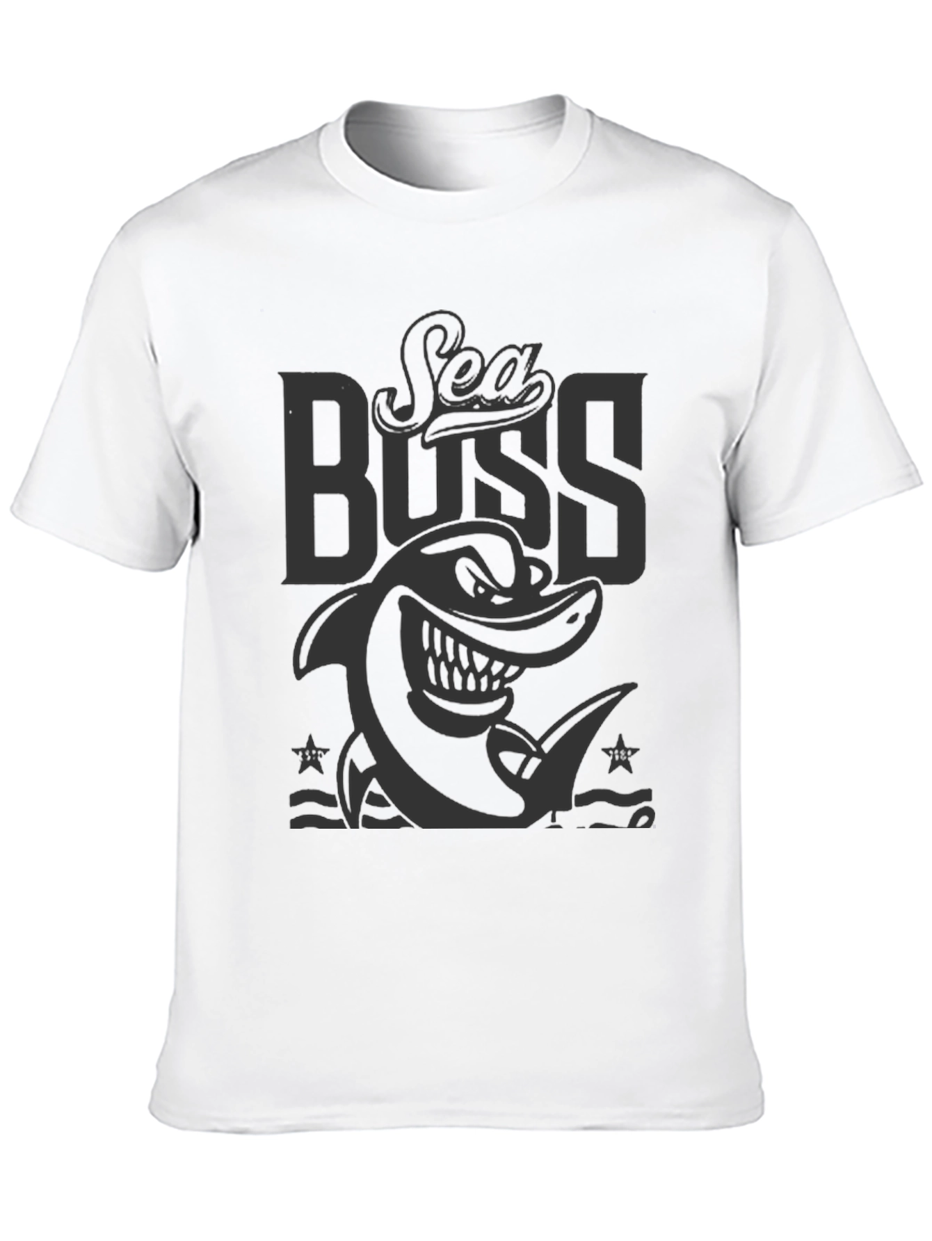 Sea Boss Graphic T-Shirt - Black Cotton Tee