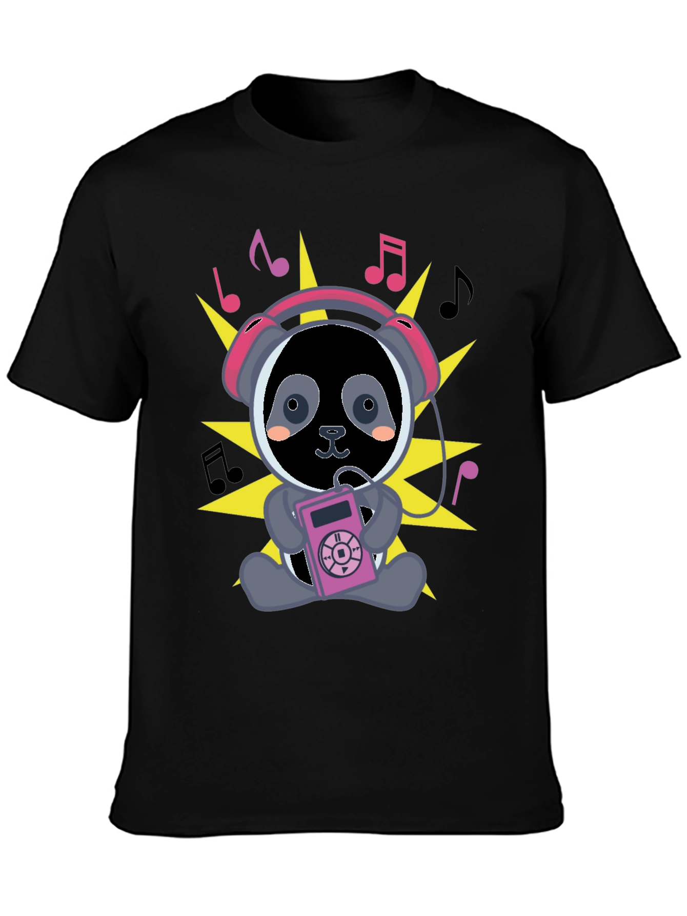 Panda DJ Black T-Shirt