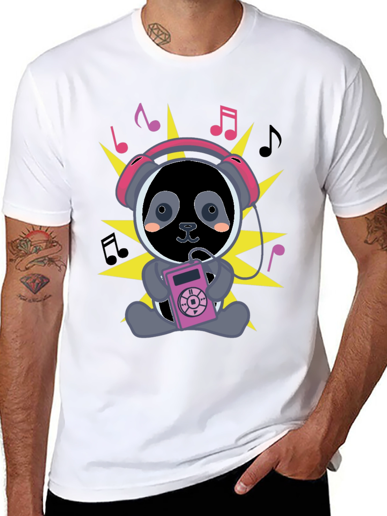 Panda DJ Black T-Shirt