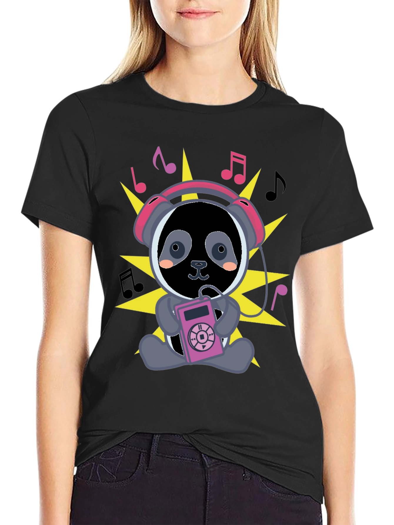 Panda DJ Black T-Shirt