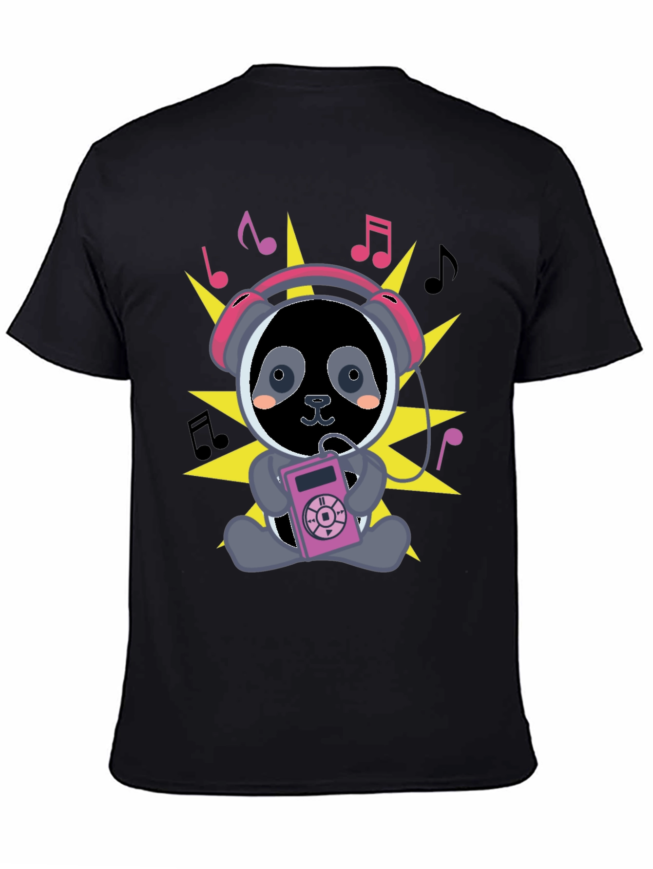 Panda DJ Black T-Shirt