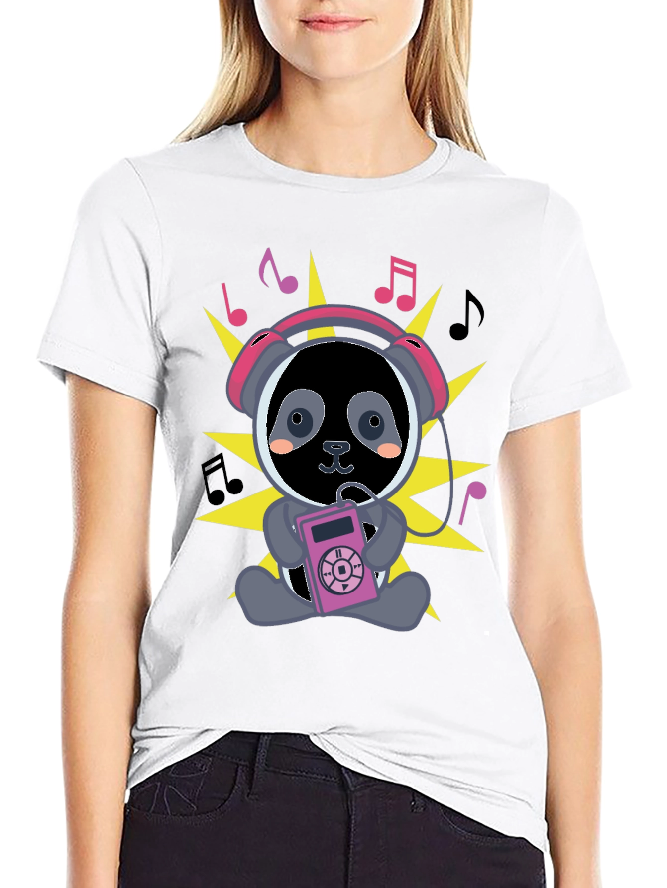 Panda DJ Black T-Shirt