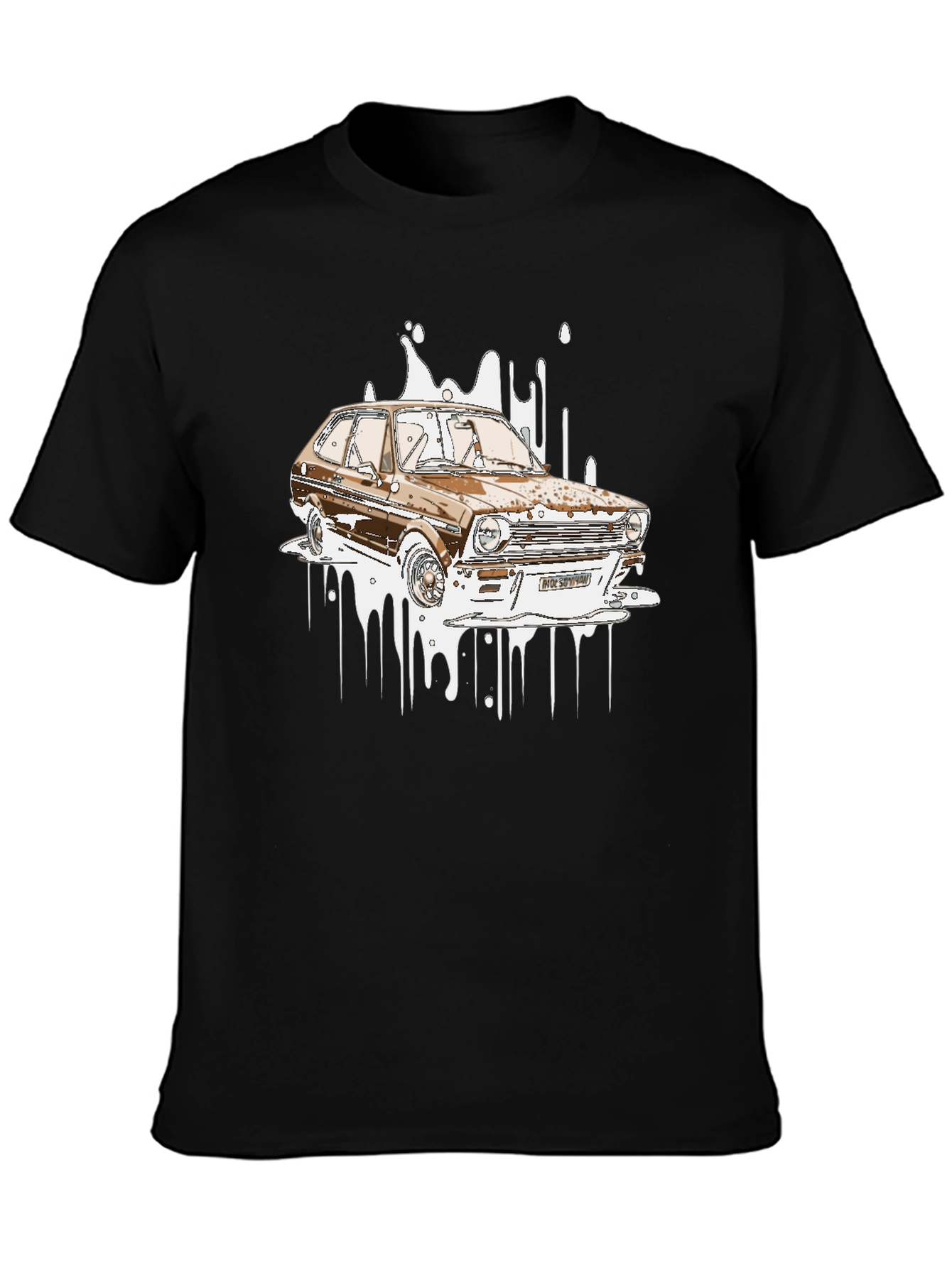Retro Car Graphic Tee - Black