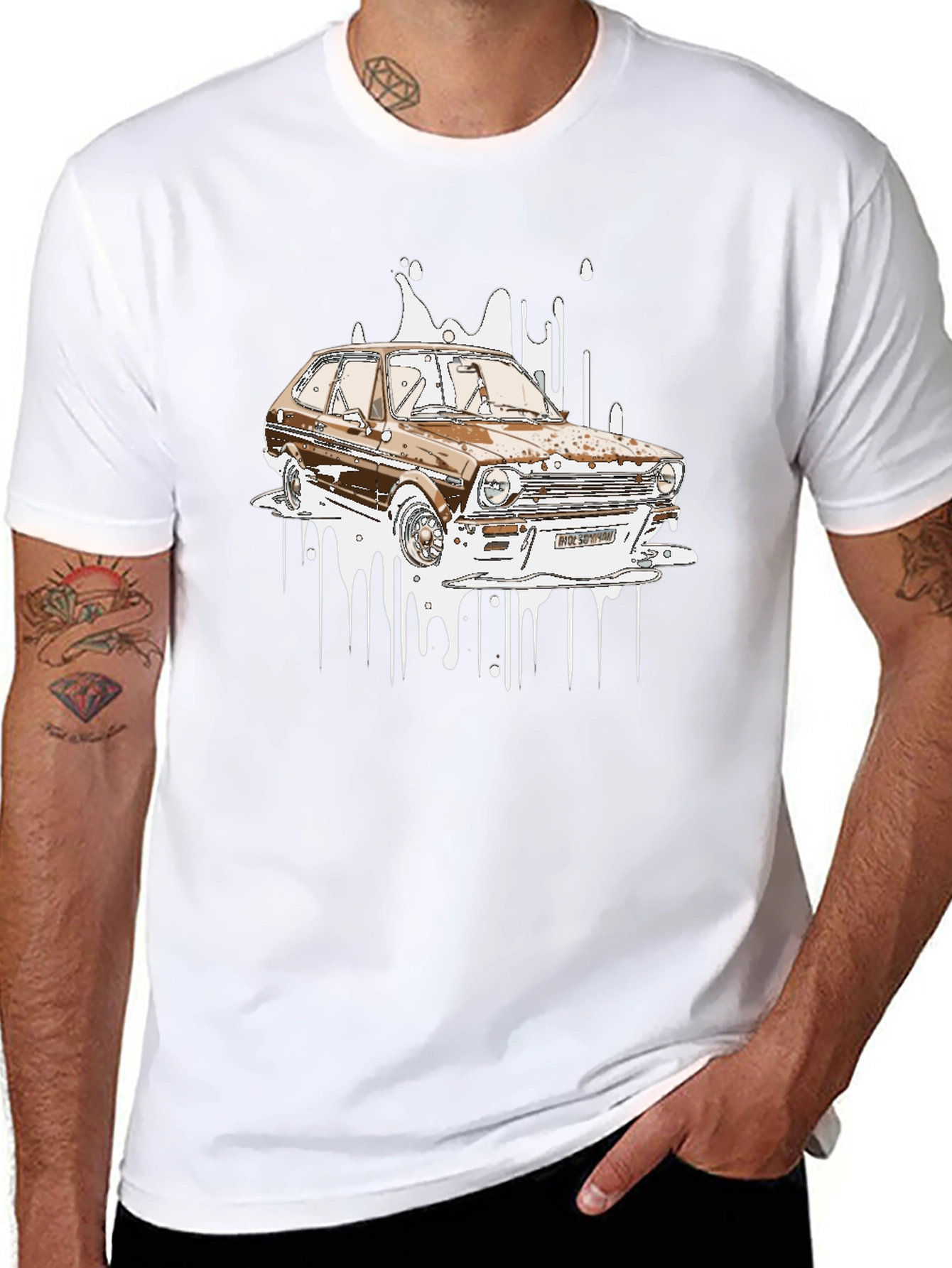 Retro Car Graphic Tee - Black