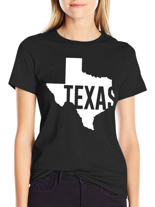 Texas State Outline Graphic Tee - Unisex Black Cotton Shirt