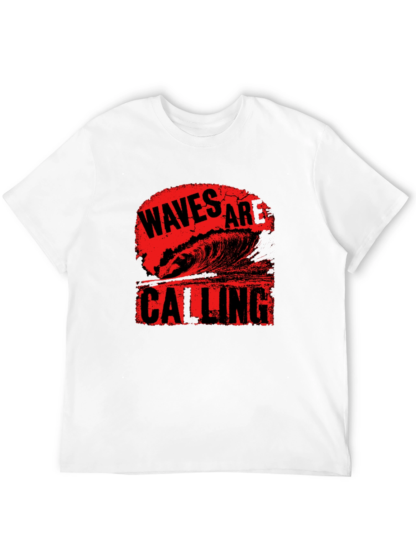 Waves Are Calling Black Graphic Tee Shirt