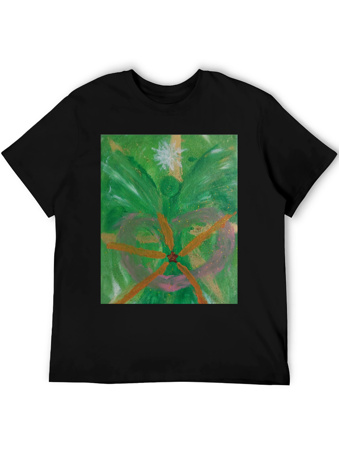 Green Abstract Art Tee - Unique Graphic T-Shirt