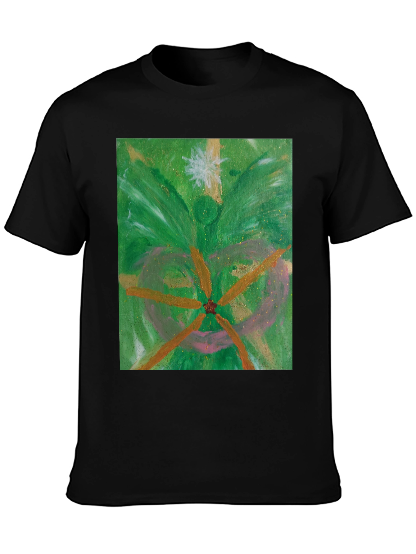 Green Abstract Art Tee - Unique Graphic T-Shirt
