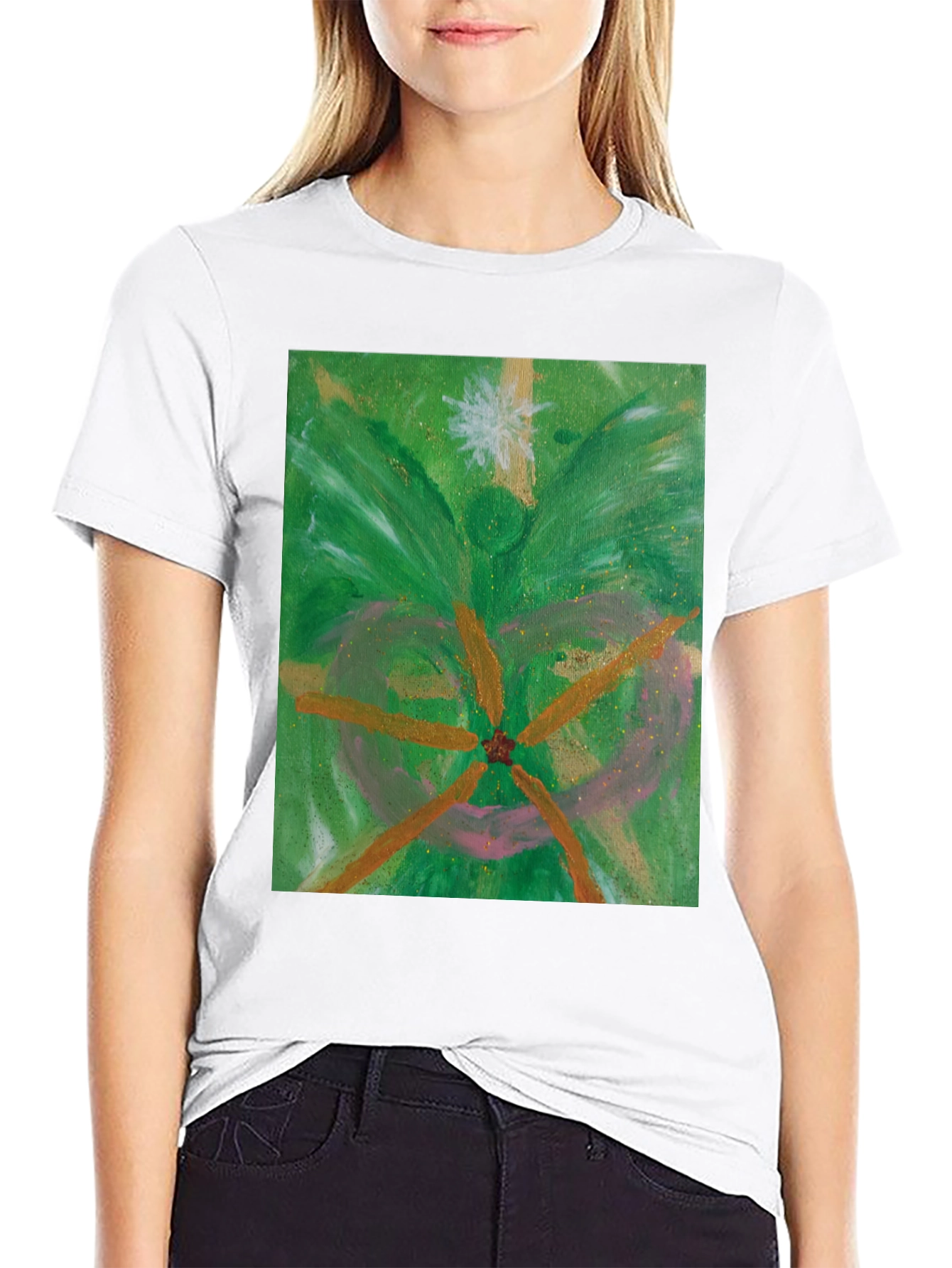 Green Abstract Art Tee - Unique Graphic T-Shirt