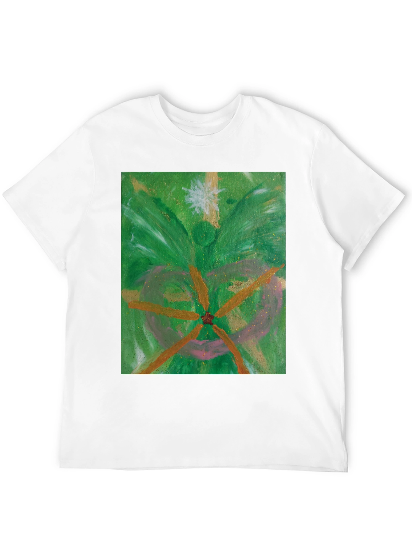 Green Abstract Art Tee - Unique Graphic T-Shirt