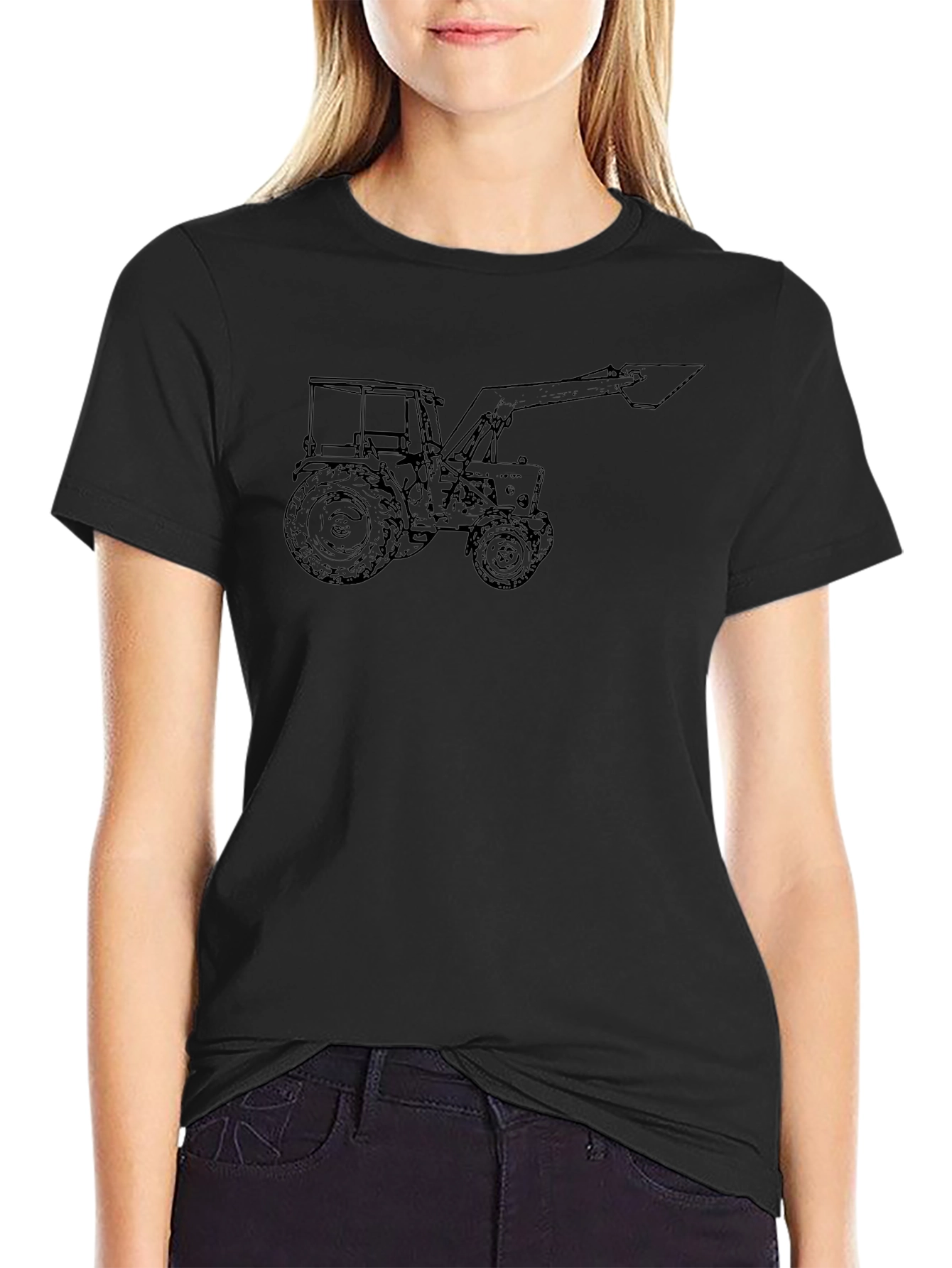 Tractor Graphic Tee - Black Cotton