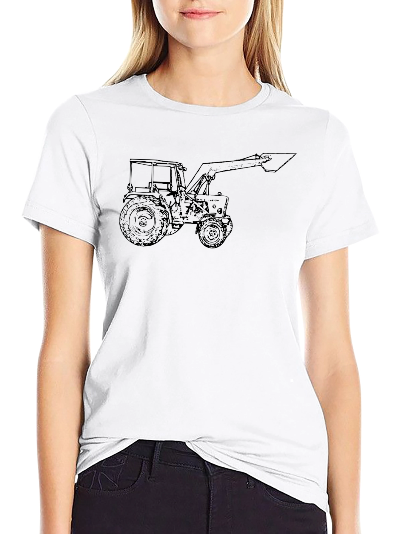 Tractor Graphic Tee - Black Cotton