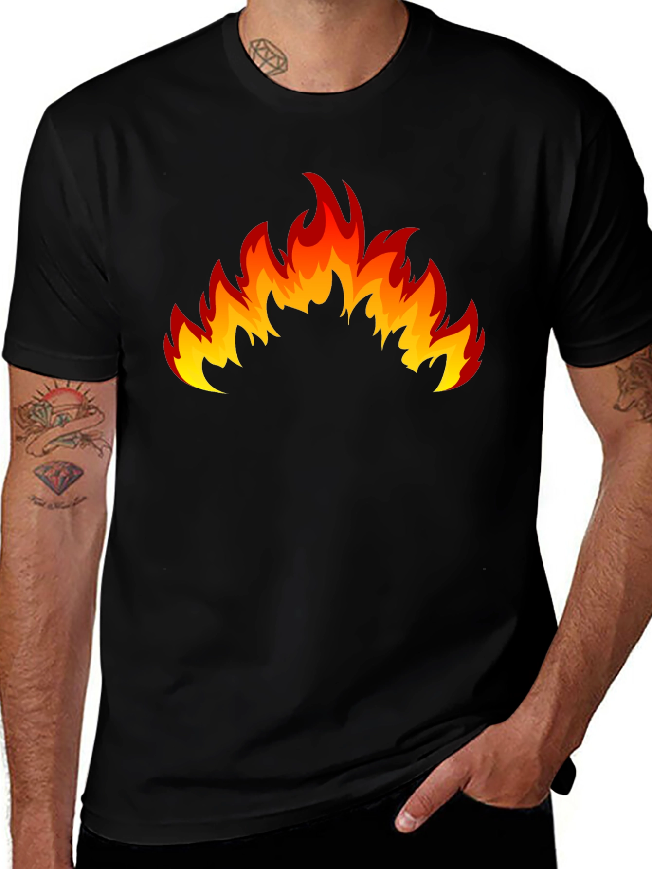 Flaming Hot Black Graphic T-Shirt