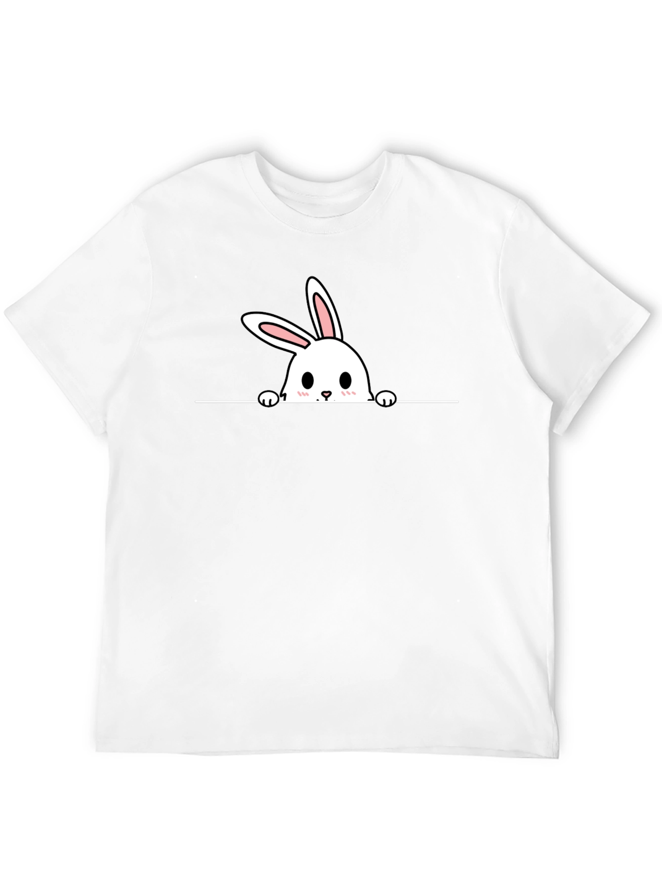 Cute Bunny Graphic Black Tee