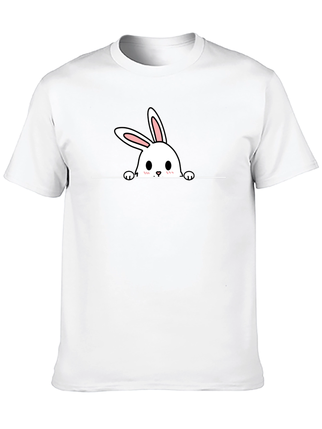 Cute Bunny Graphic Black Tee