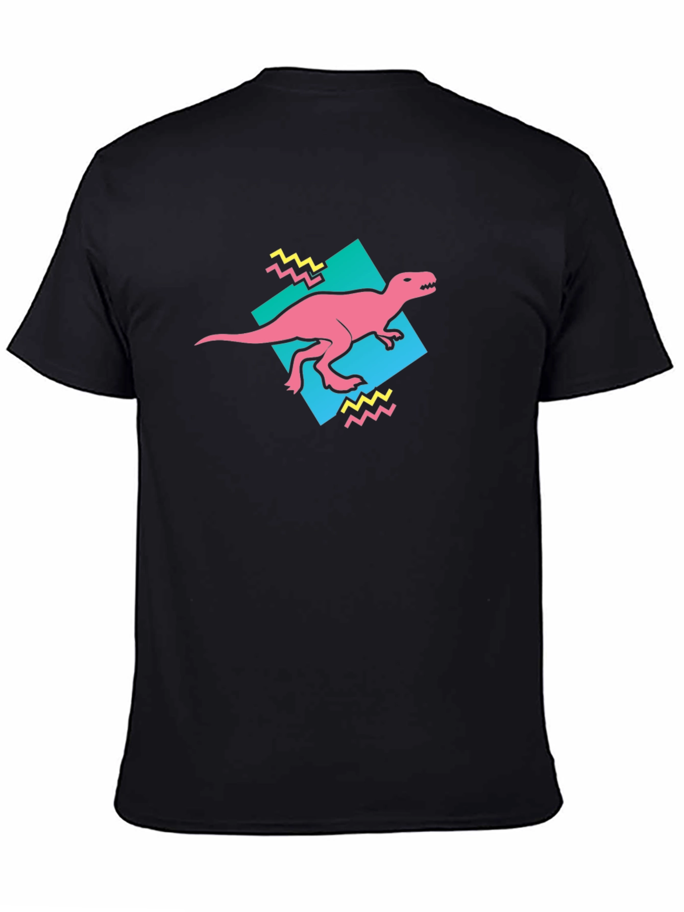 Retro Dinosaur Graphic Tee - Black
