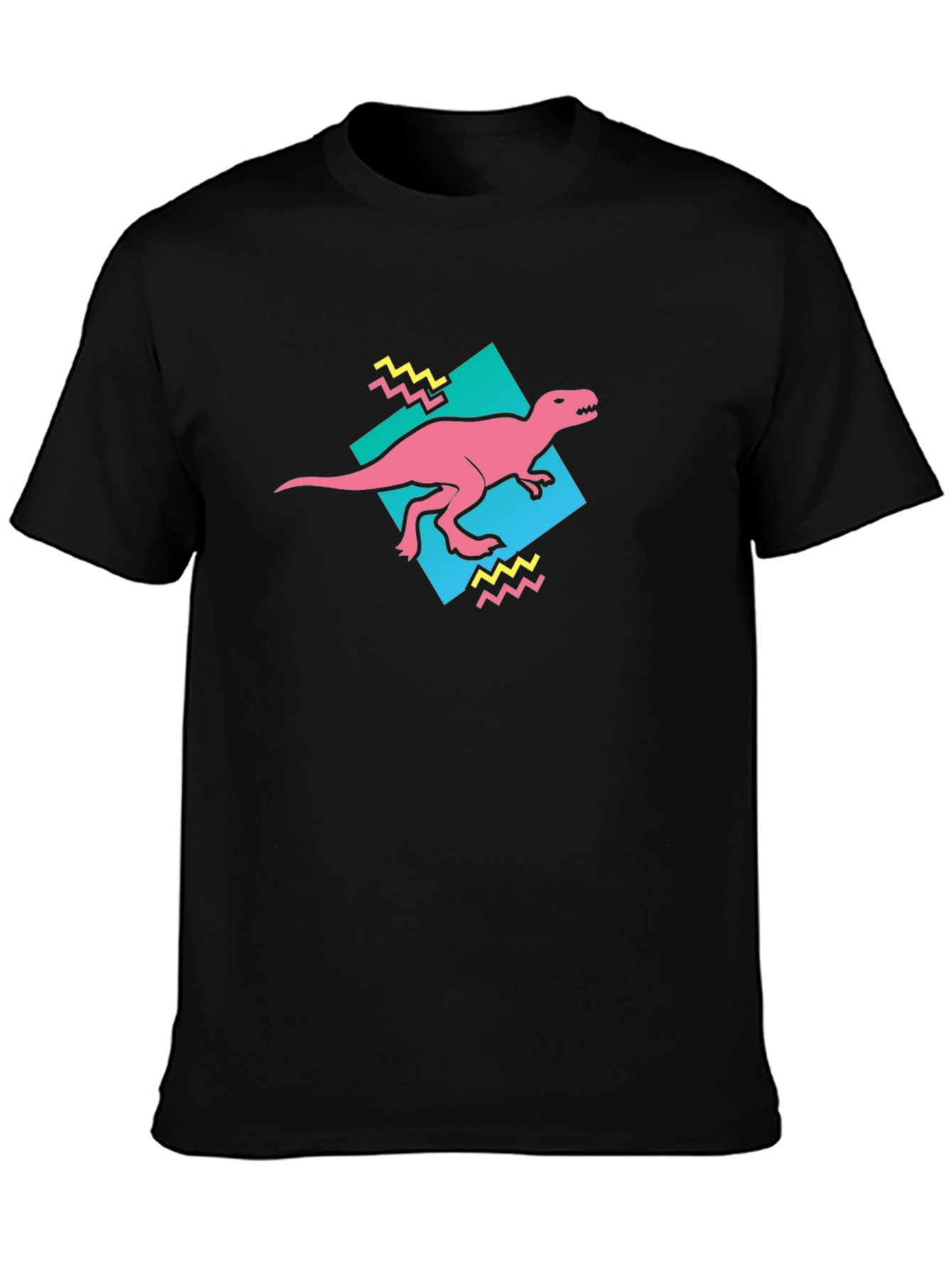 Retro Dinosaur Graphic Tee - Black