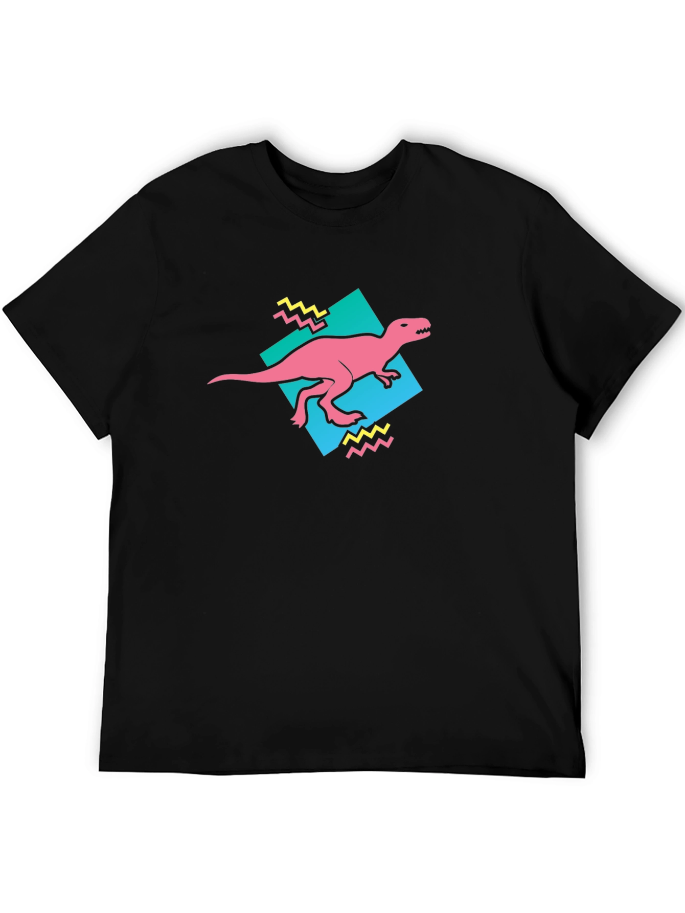 Retro Dinosaur Graphic Tee - Black