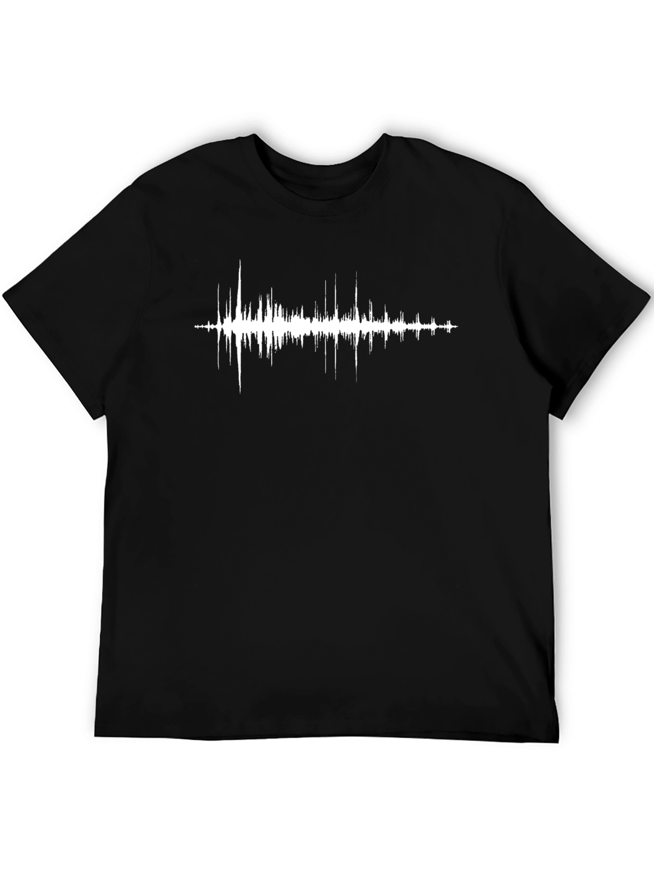 Sound Wave Graphic Tee - Black Cotton T-Shirt