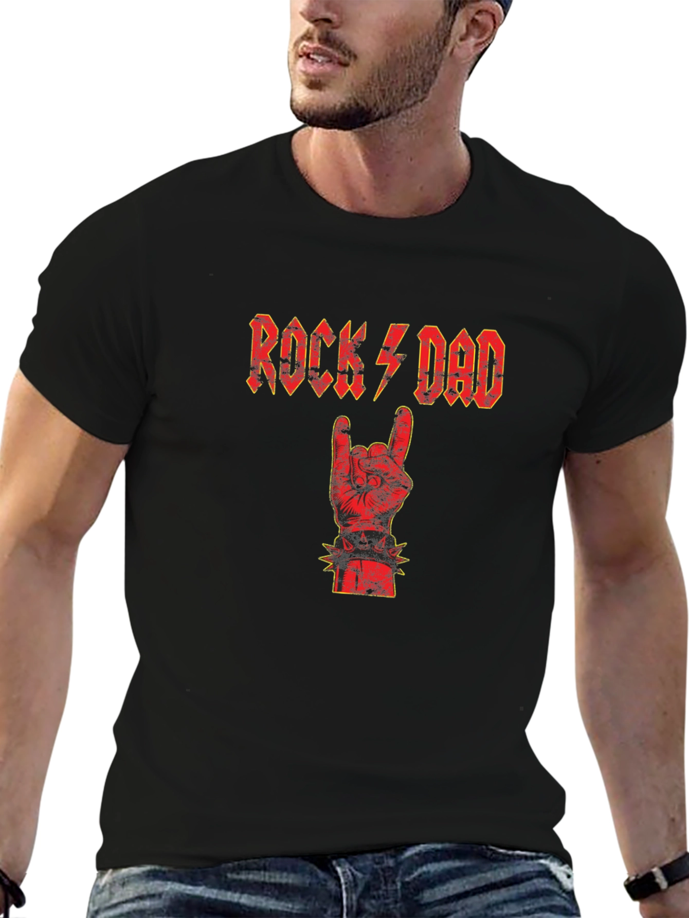 Rock Dad T-Shirt - Black Cotton Graphic Tee