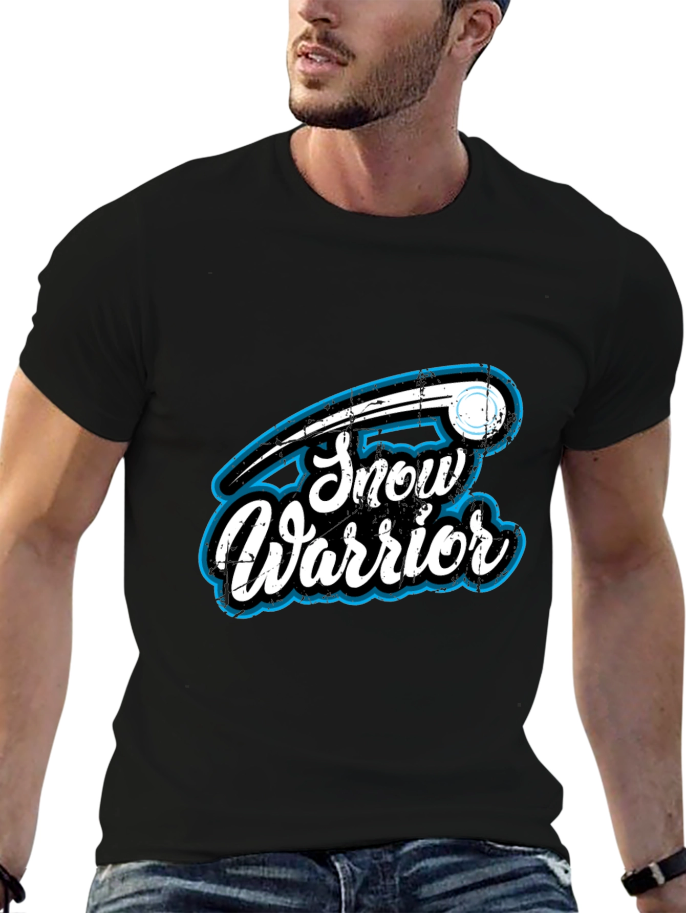 Snow Warrior Graphic T-Shirt - Black