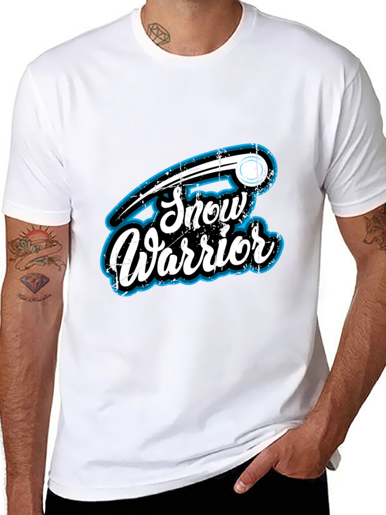 Snow Warrior Graphic T-Shirt - Black