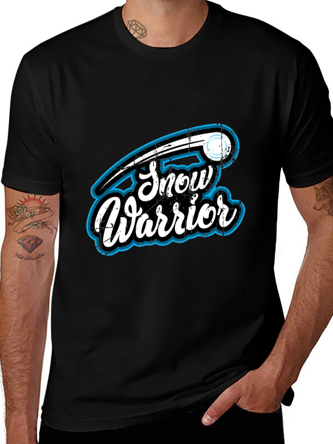 Snow Warrior Graphic T-Shirt - Black