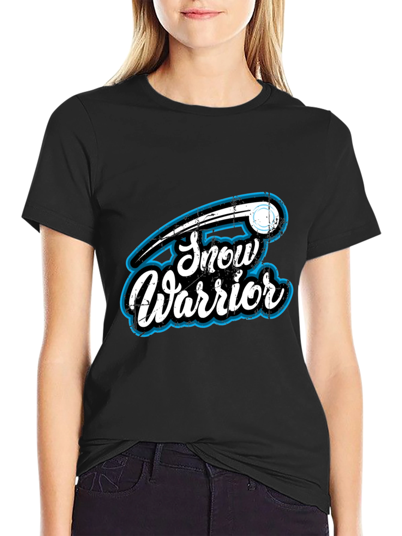 Snow Warrior Graphic T-Shirt - Black