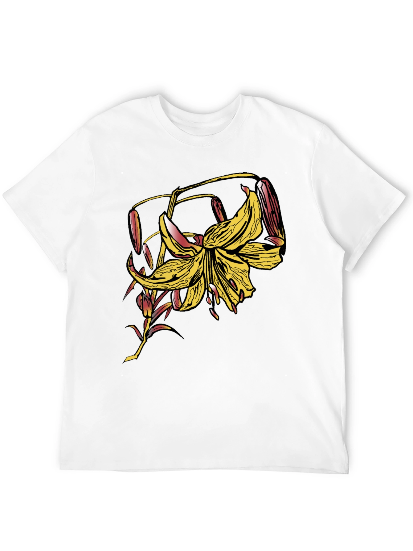 Floral Graphic Print Black T-Shirt