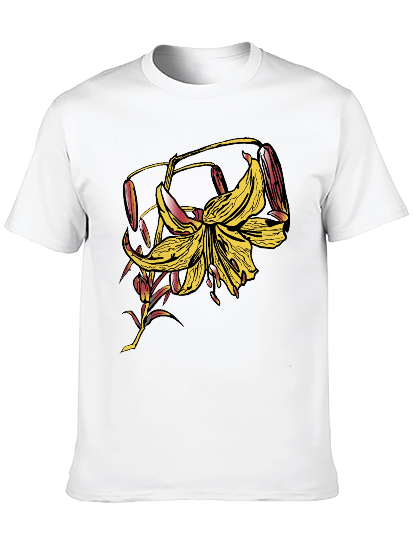 Floral Graphic Print Black T-Shirt