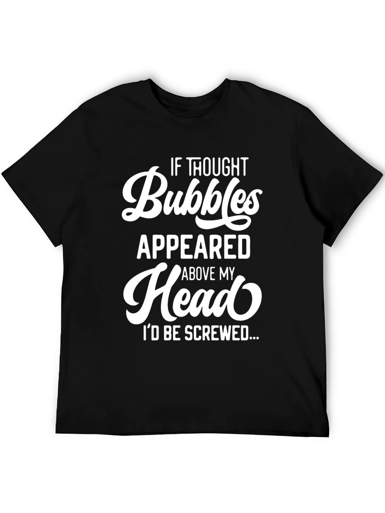 Funny Thought Bubbles Graphic Black T-Shirt