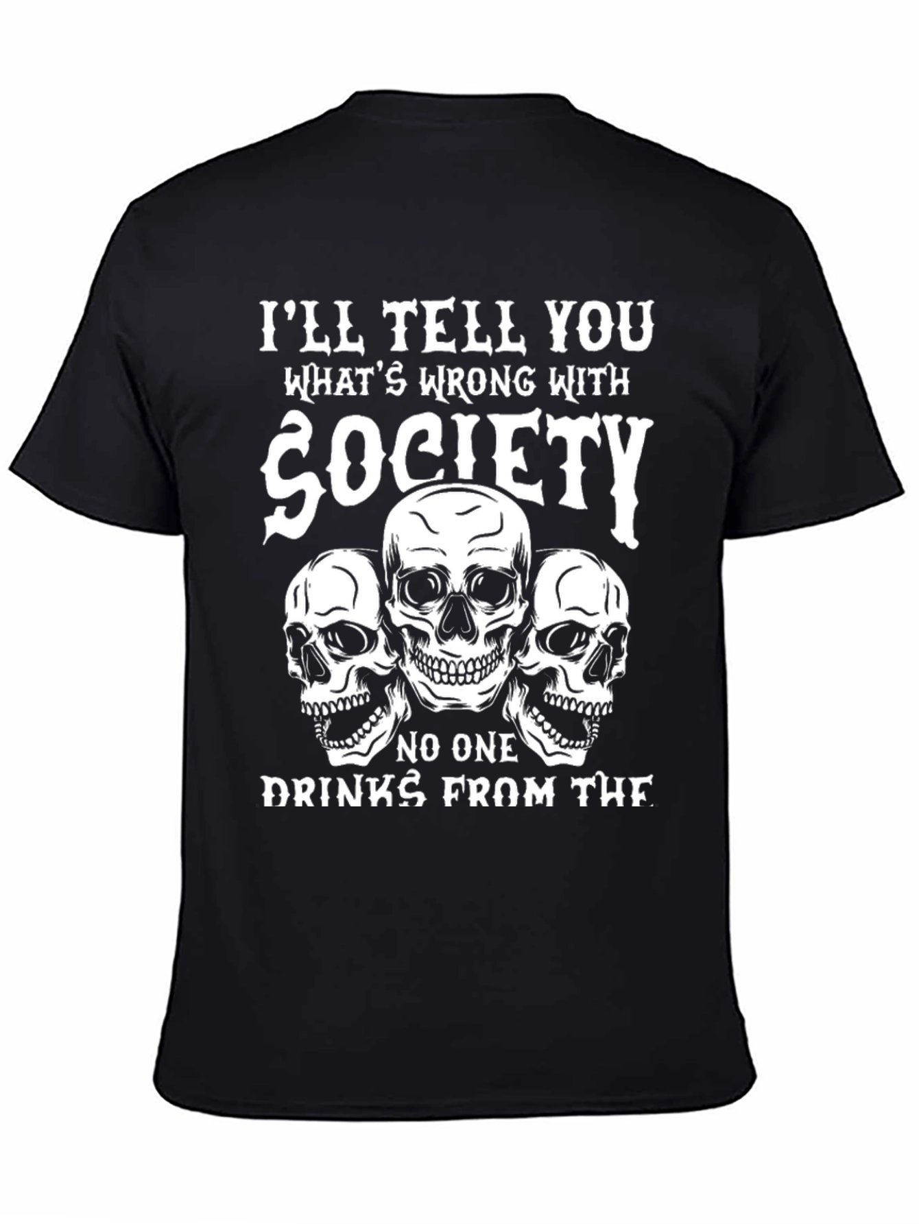 Society Skull Graphic Tee - Black T-Shirt