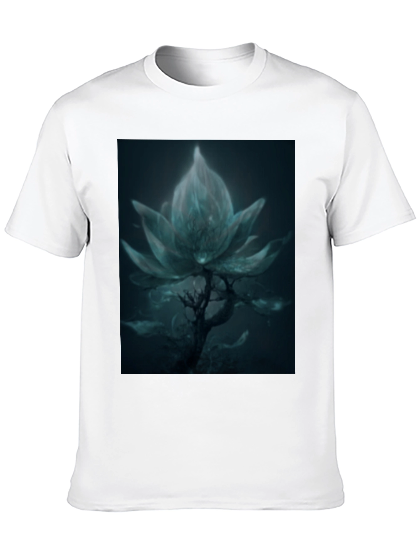 Mystic Bloom Graphic Tee - Dark Fantasy Style