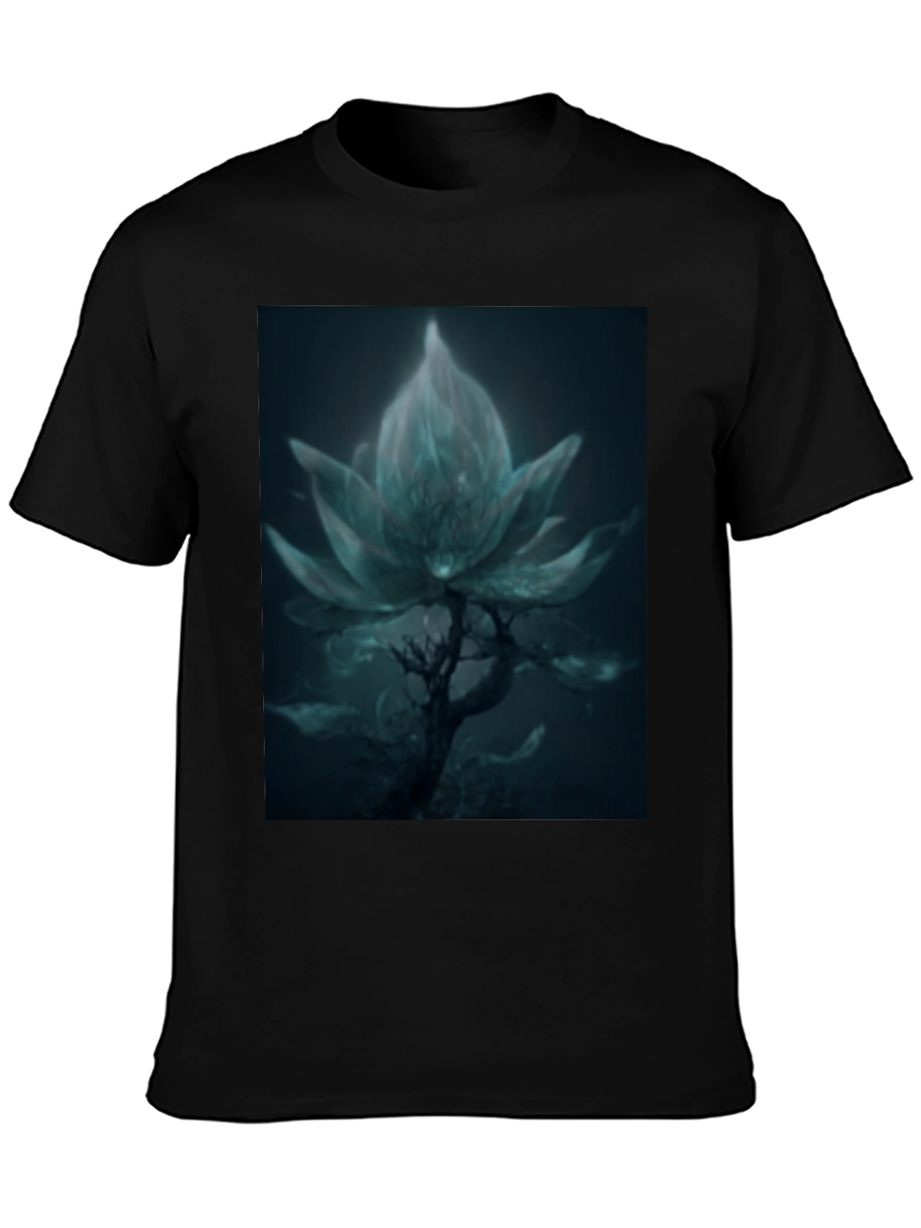 Mystic Bloom Graphic Tee - Dark Fantasy Style