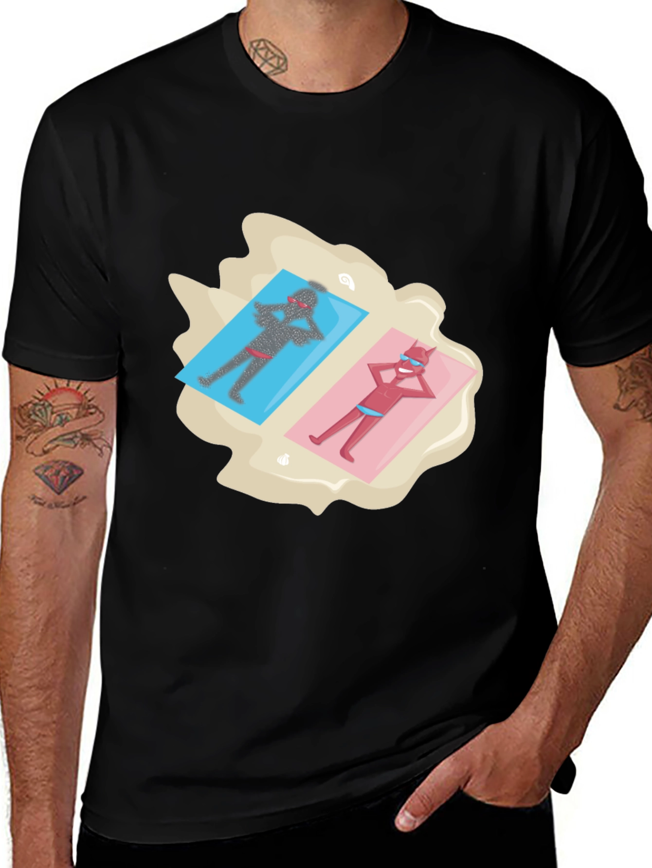 Devils on Vacation Black T-Shirt
