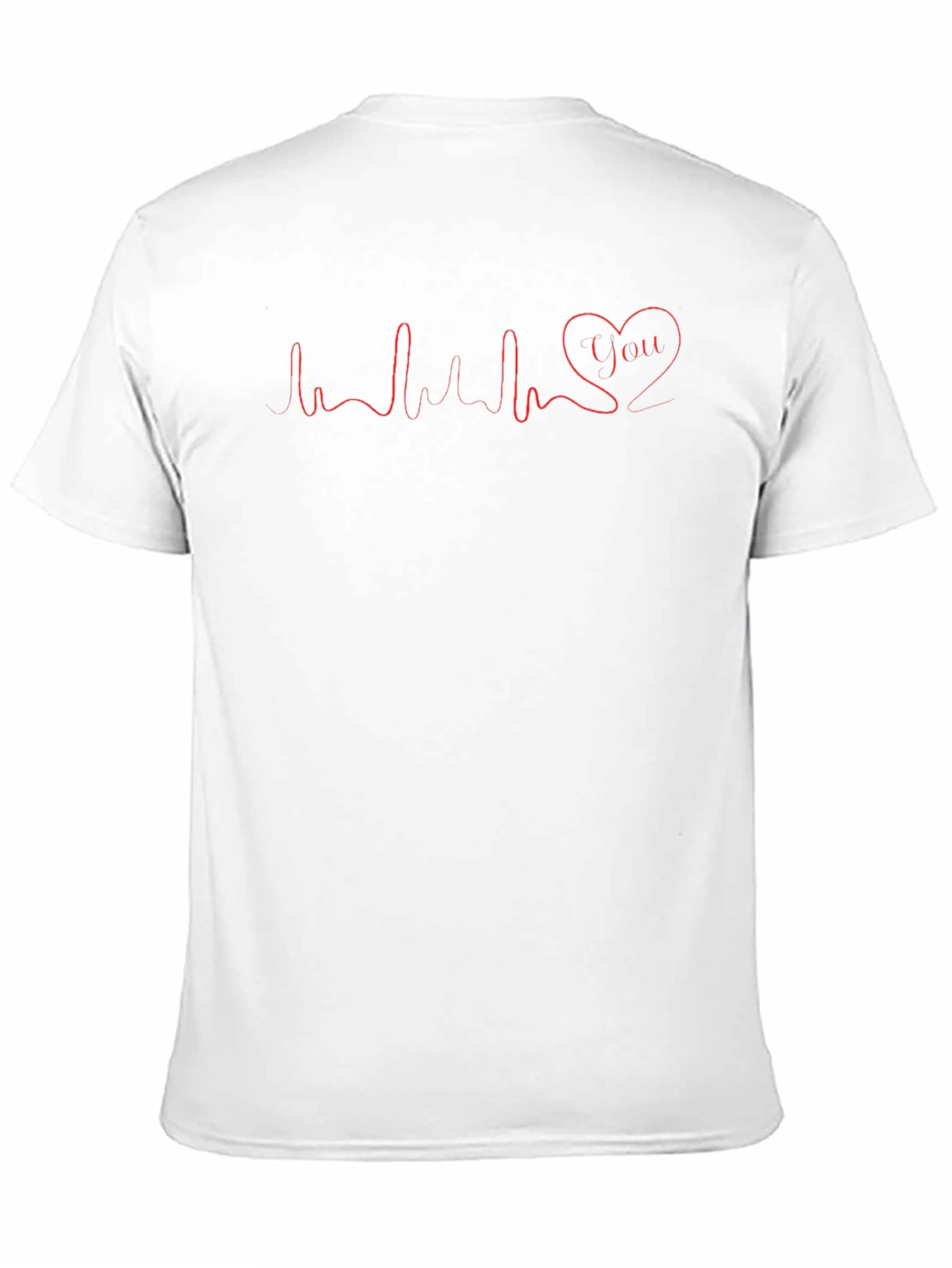 Heartbeat Love You Graphic Tee - Casual Black T-Shirt
