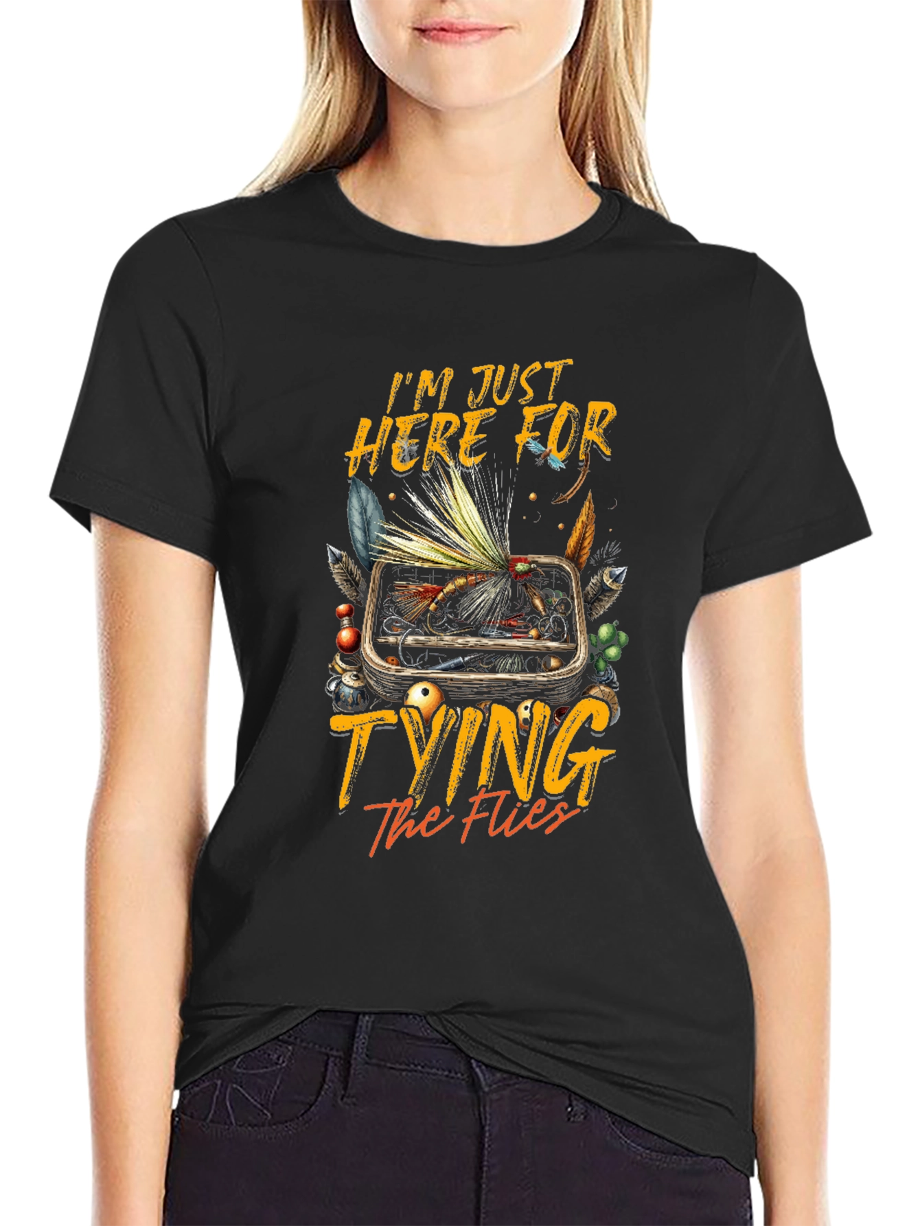Fly Fishing T-Shirt: Tying the Flies