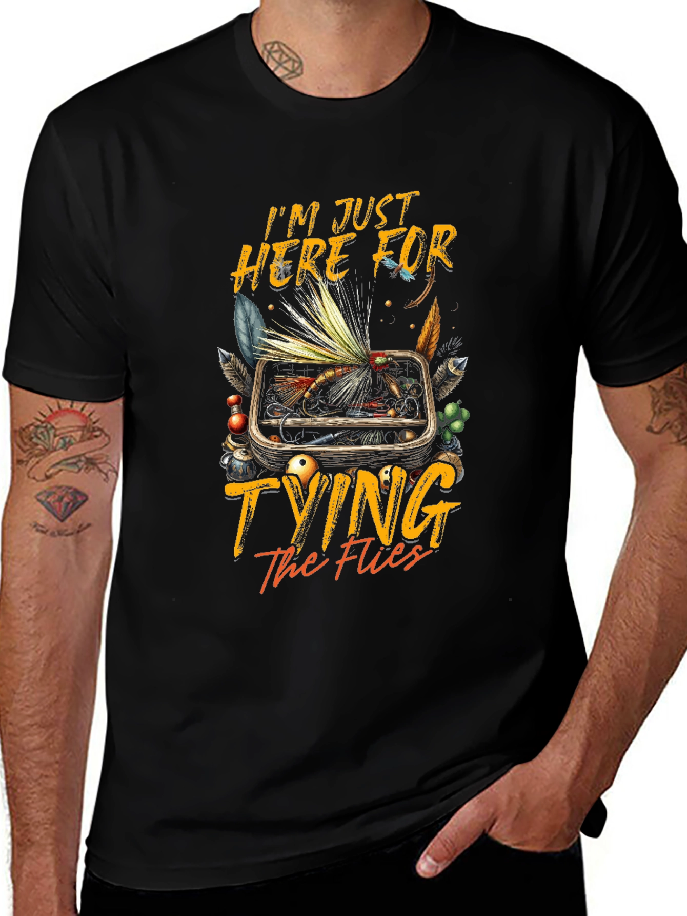 Fly Fishing T-Shirt: Tying the Flies