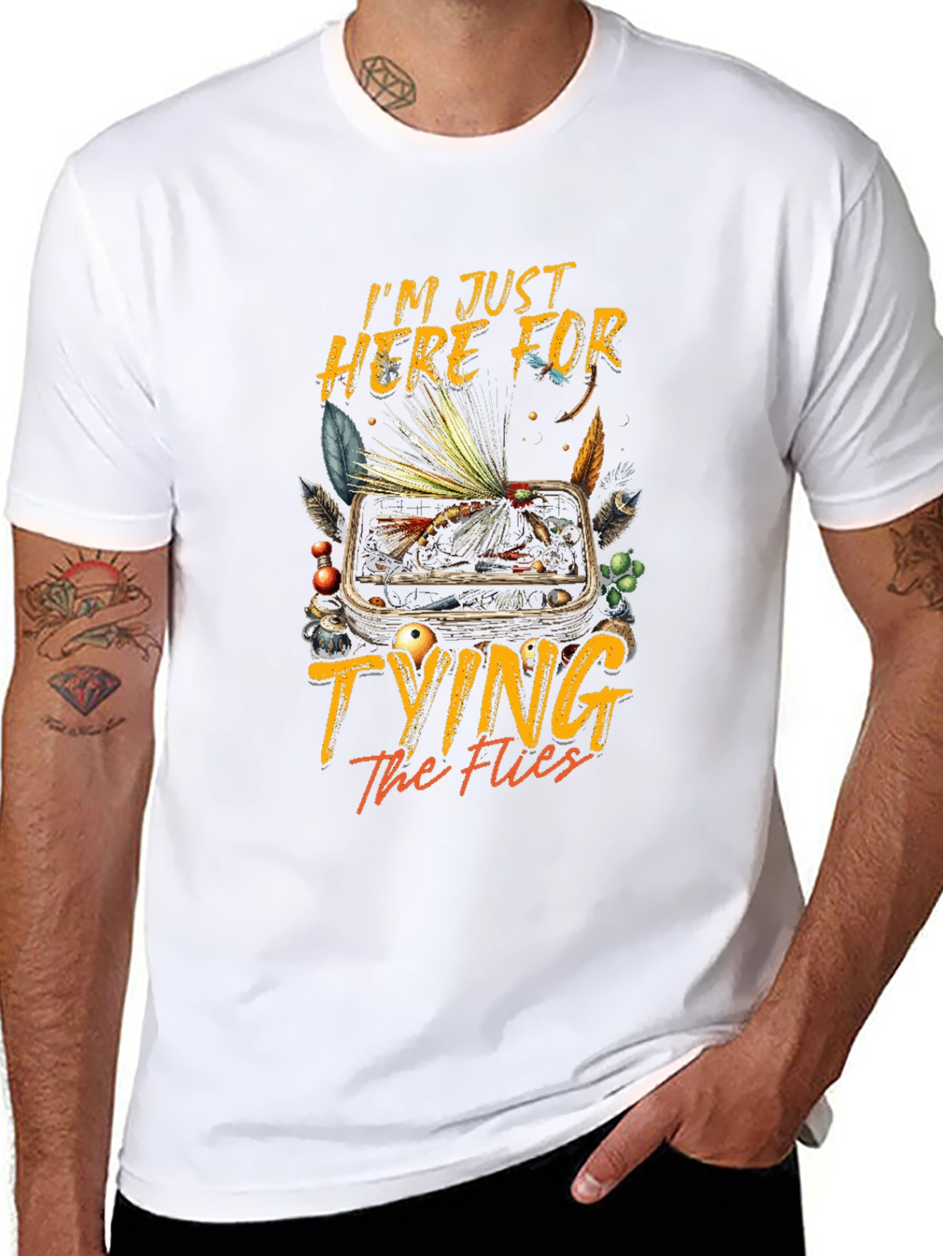 Fly Fishing T-Shirt: Tying the Flies