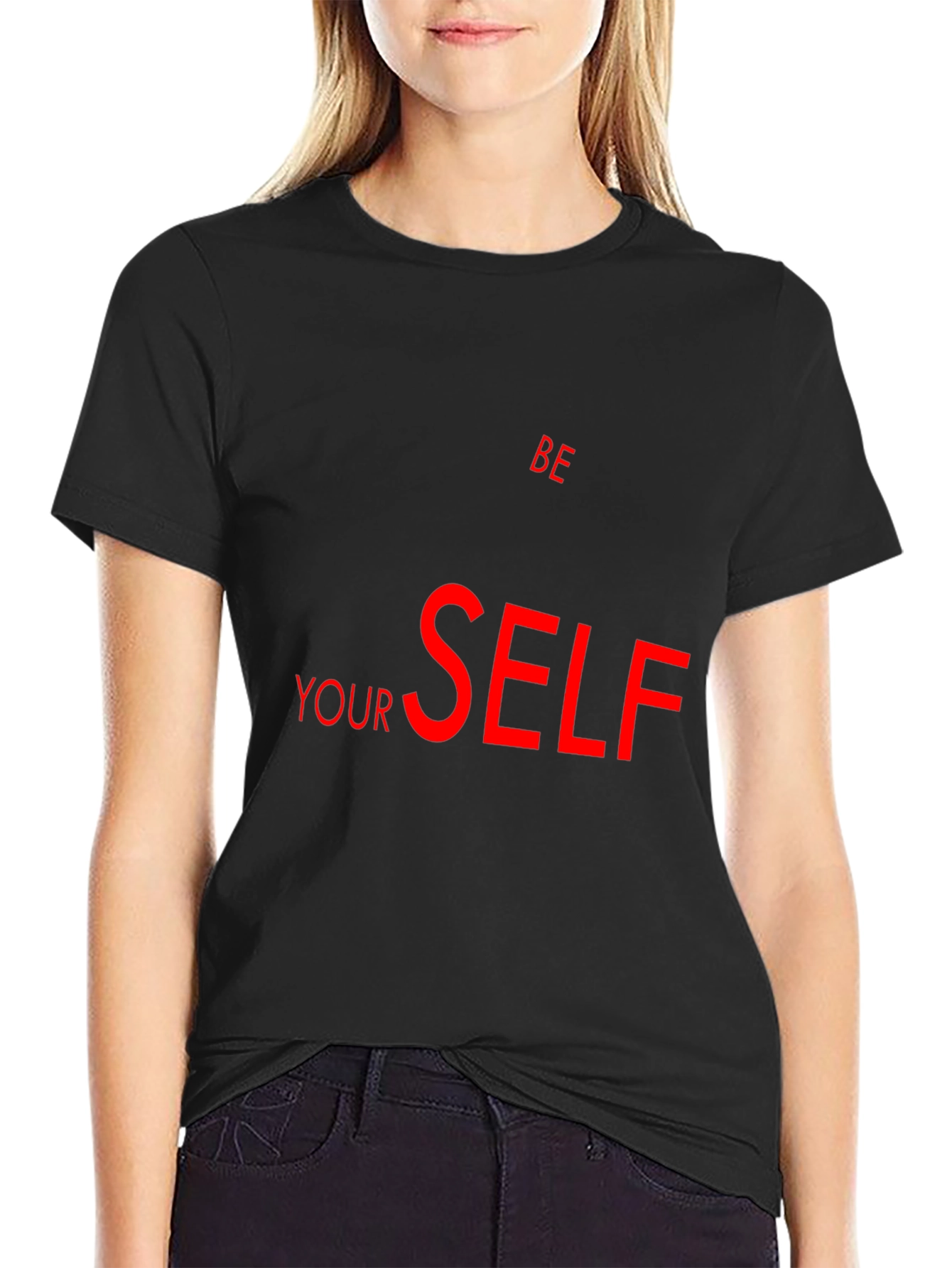 Be Yourself Graphic Black T-Shirt