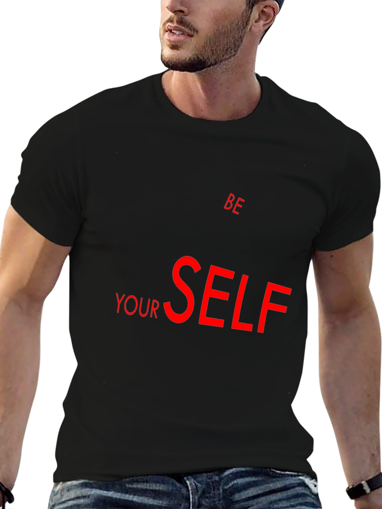 Be Yourself Graphic Black T-Shirt