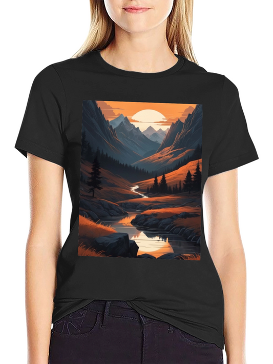 Mountain Stream Graphic Tee - Nature Inspired Design