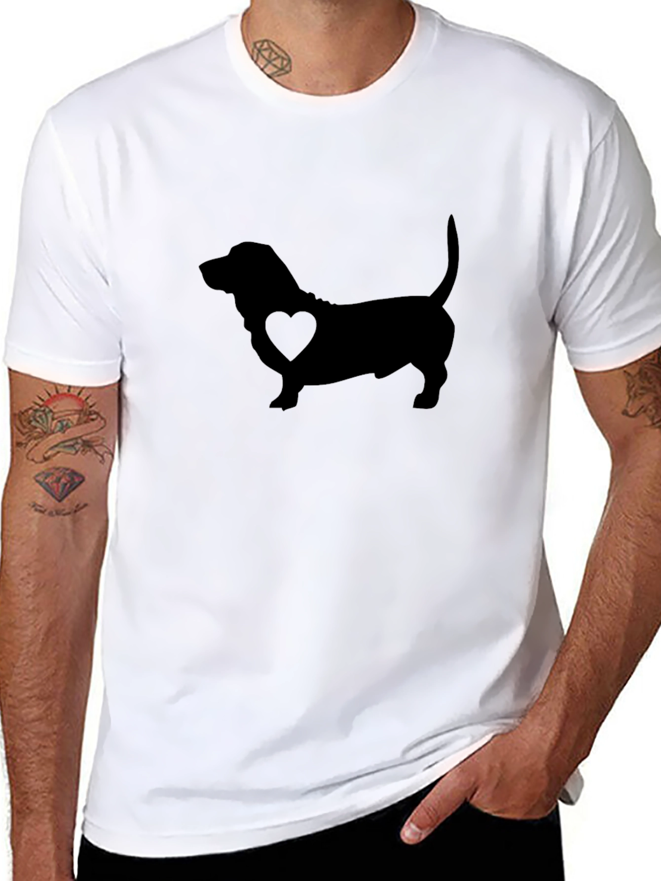 Dachshund Love Mens Black T-Shirt
