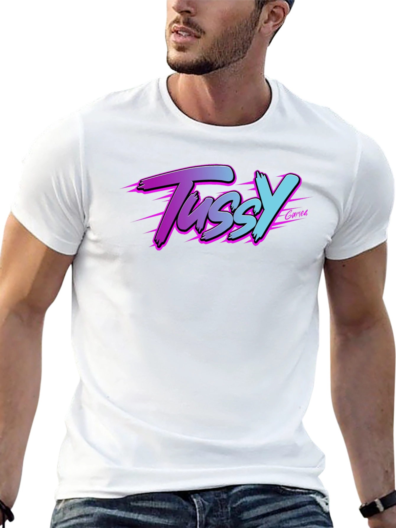 Tussy Gamer Black T-Shirt - Retro Style