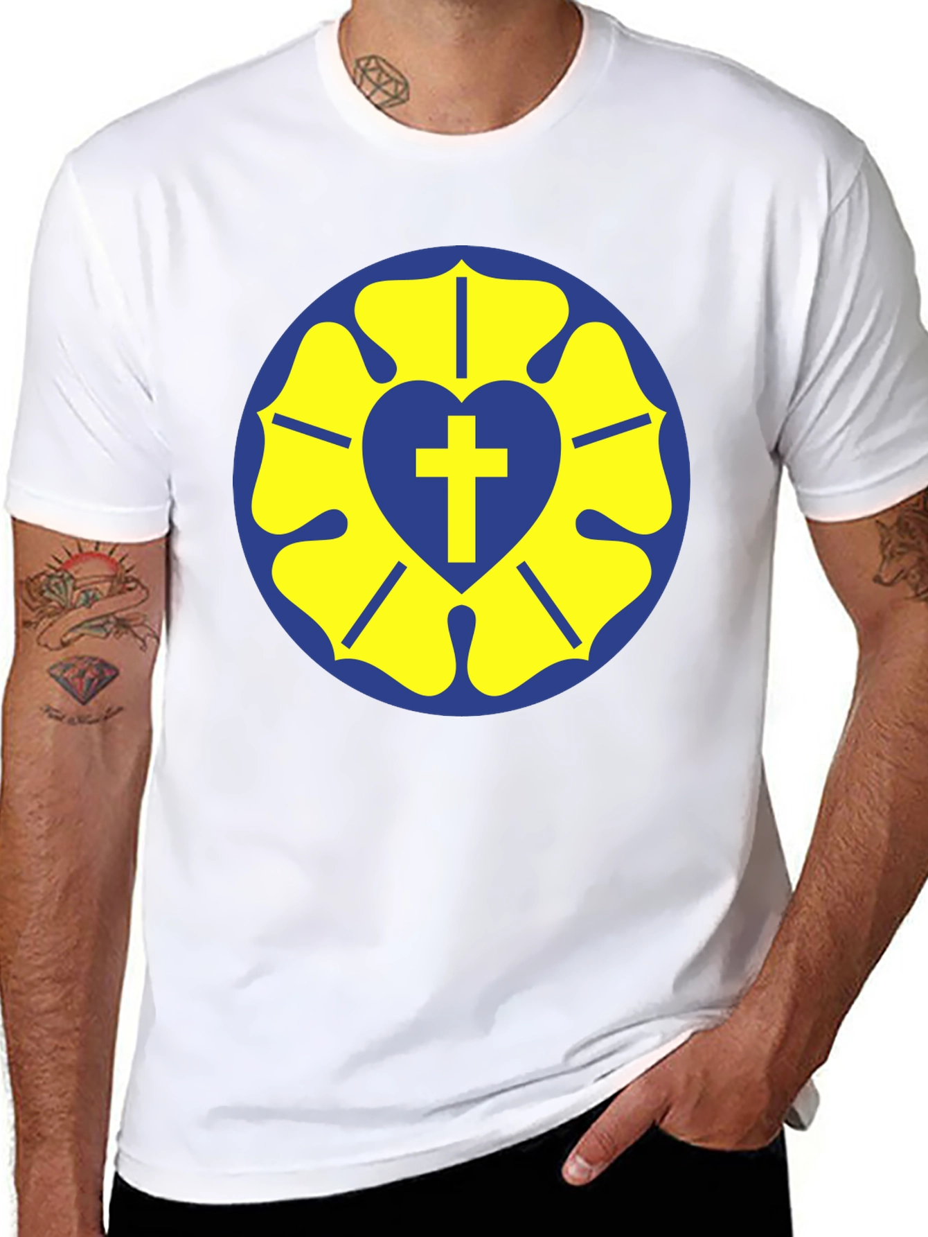 Luther Rose T-Shirt - Classic Religious Design